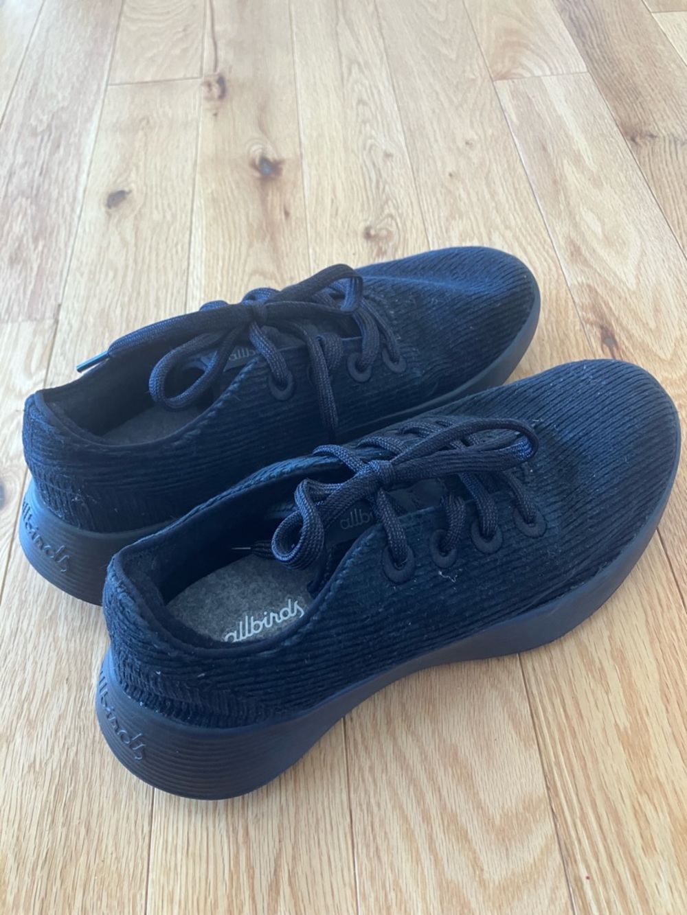 allbirds Black Corduroy Lace-Up Sneakers